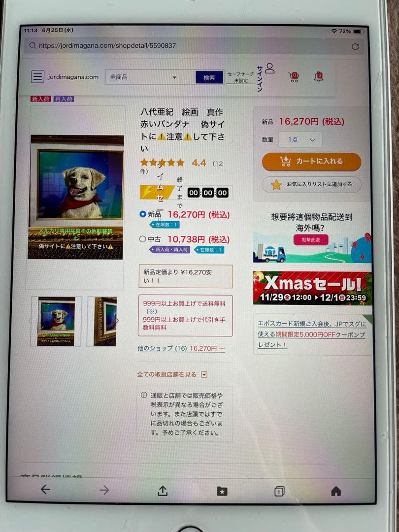 八代亜紀　絵画　真作　赤いバンダナ　 偽サイトに⚠️注意⚠️して下さい写真16と17