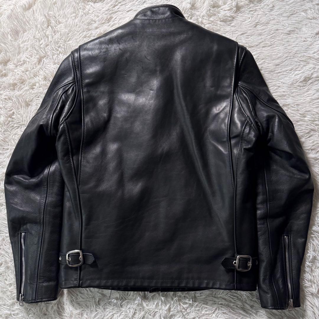 美品/現行✨schott ライダースジャケット　シングル　141 本革　黒