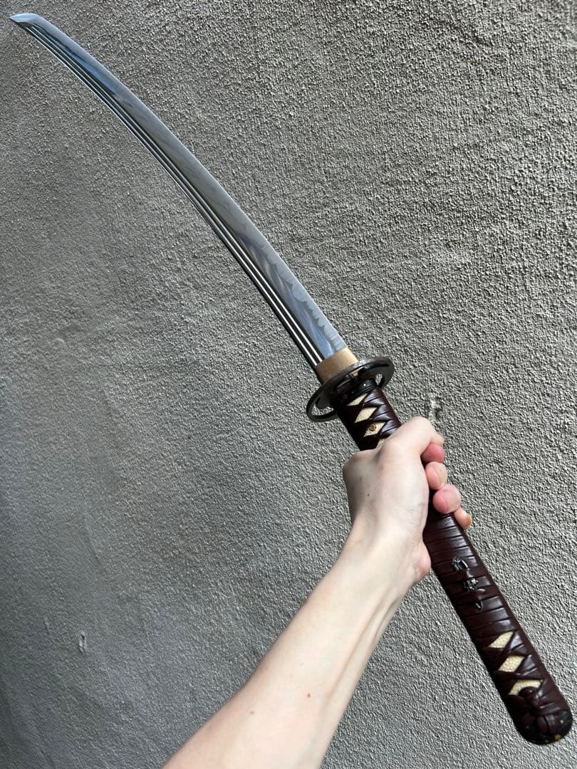 最高級 居合刀 二重樋 二筋樋 模造刀 日本刀 模擬刀太刀 脇差 短刀 鍛肌再現