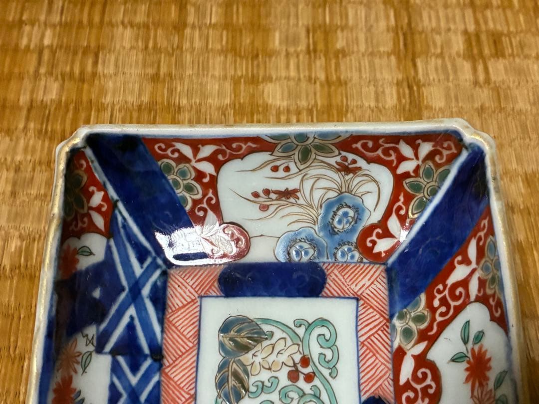 古伊万里 金彩 色絵 鳳凰紋 長皿 長方皿 二枚揃い 時代物