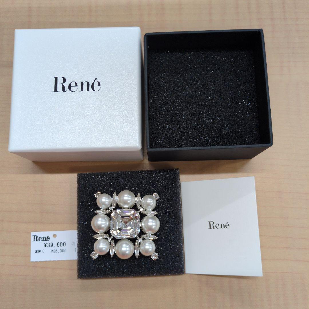 René パール・クリスタル ブローチ