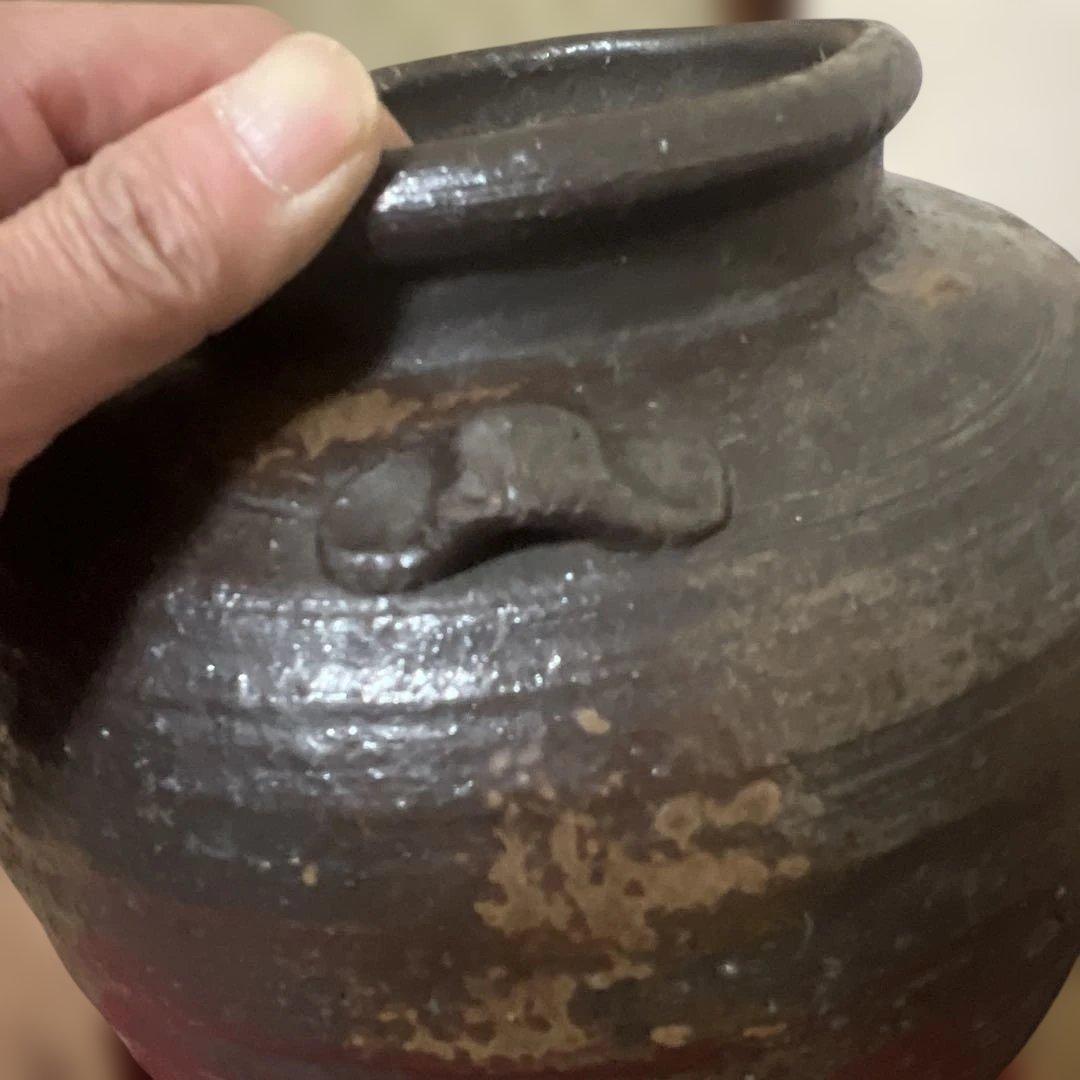 江戸時代　古備前焼　味深い逸品　素朴な味わいがある壺