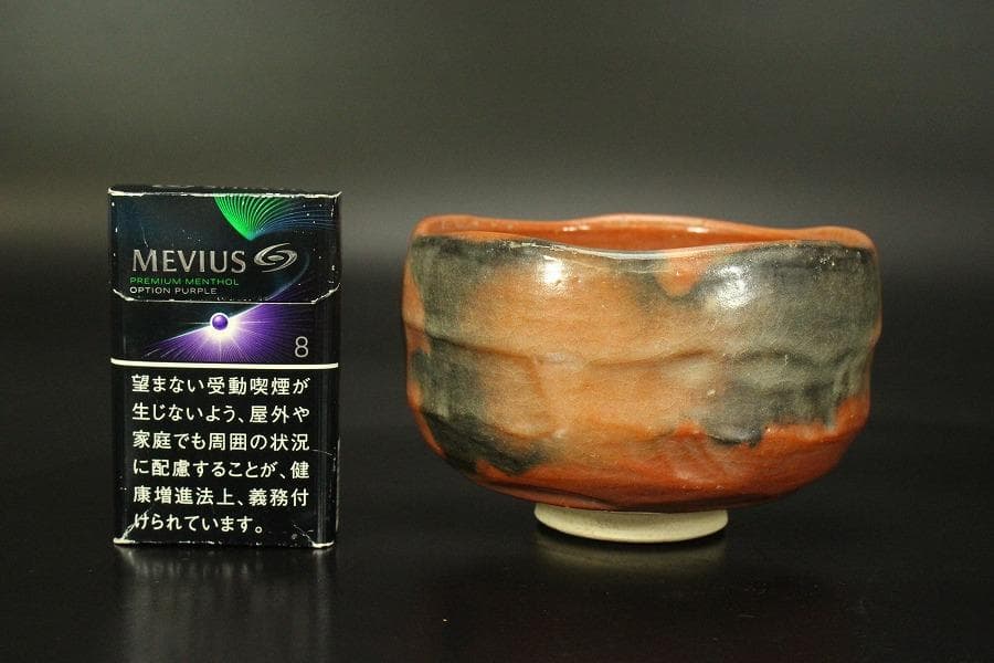 茶道具 赤楽茶碗 楽焼 φ12.7cm(LC660)