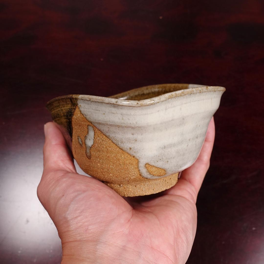 貴重な10客揃い 朝鮮唐津 沓形 向付 10客 在銘