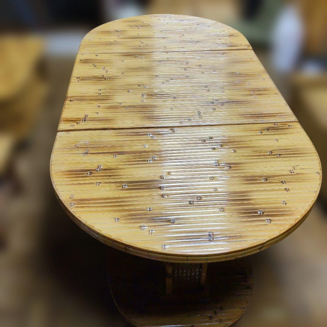 梅里竹芸　竹製キャスター付き　テーブル