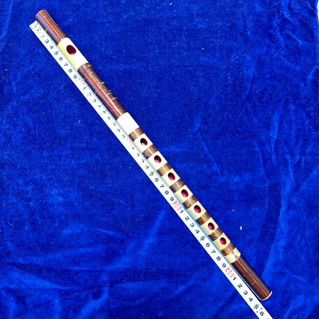 篠笛 桜皮巻 古典調 和楽器 焼印有 内本漆