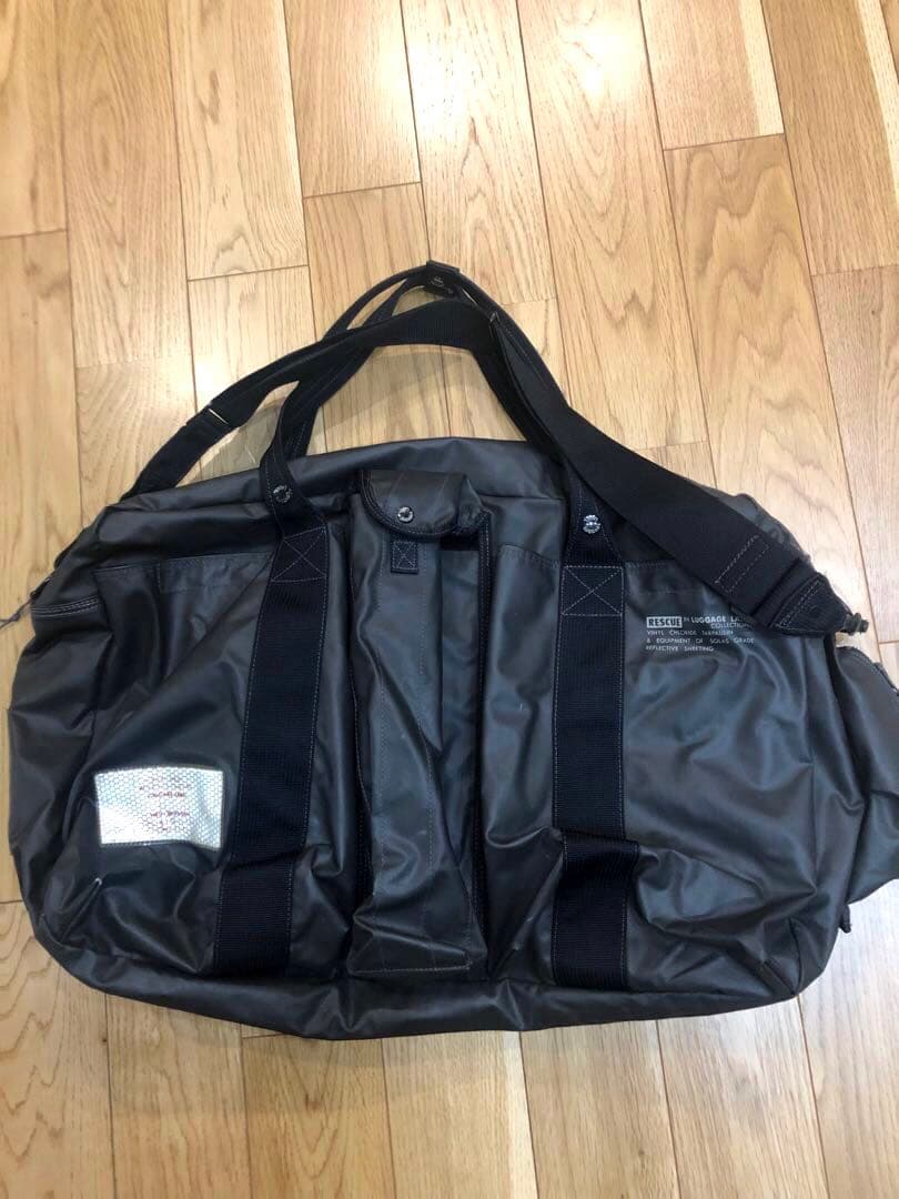 LUGGAGE LABEL RESCUE 大型ボストンバッグ ベルト付き完品