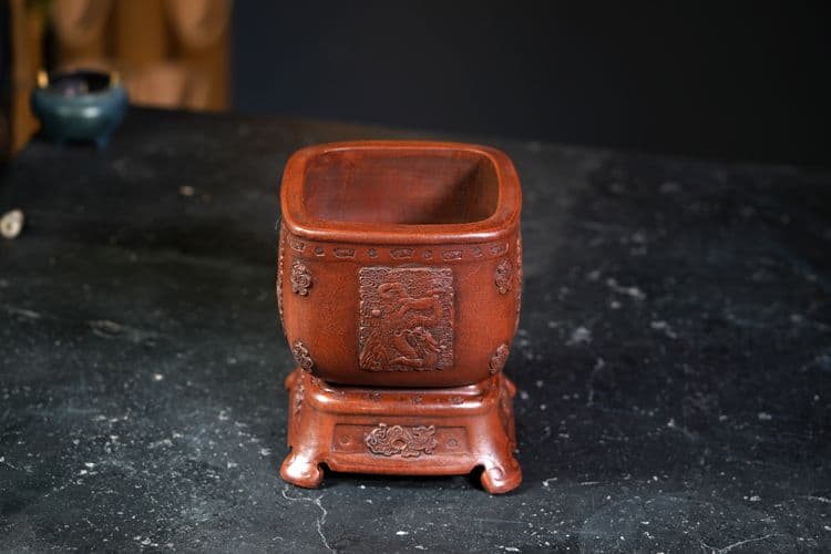 中国宜興 竜紋紫砂鉢 小花鉢 菖蒲盆栽 多肉植木鉢 小品盆栽鉢 大品盆栽鉢