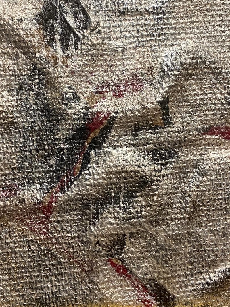 「真作」須田剋太「抽象記号」抽象画　油彩画　額装　サイン有り　F10号