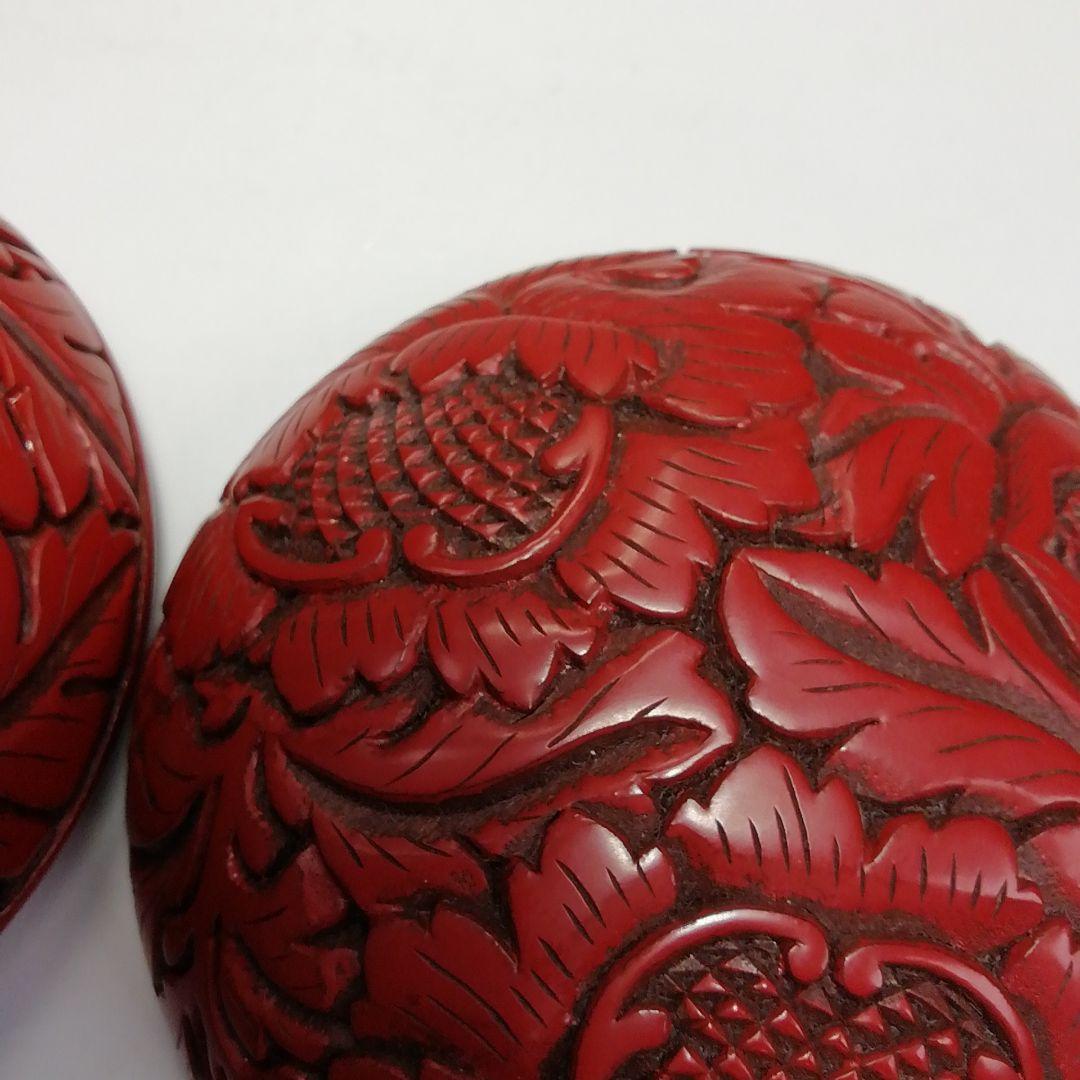 Ｓ５５８　香合　『堆朱　牡丹絵　香合』『三野原晃一作』　共箱　茶道具