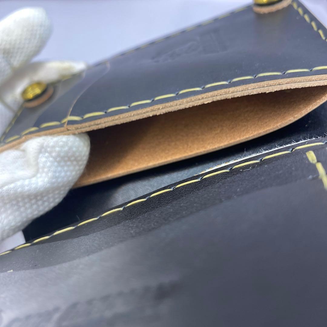 極厚 無骨 お札折らずに収納できる無骨な手染めミドルトラッカーウォレット BTW