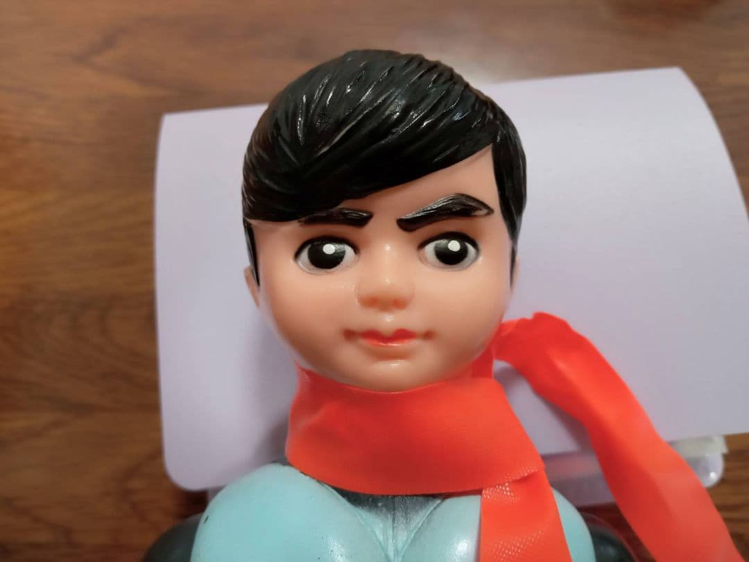 【美品完品】旧バンダイ　仮面ライダー　1号　面取れ　マスク取れ　ソフビ