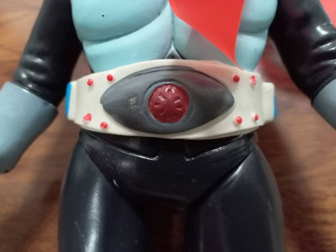 【美品完品】旧バンダイ　仮面ライダー　1号　面取れ　マスク取れ　ソフビ