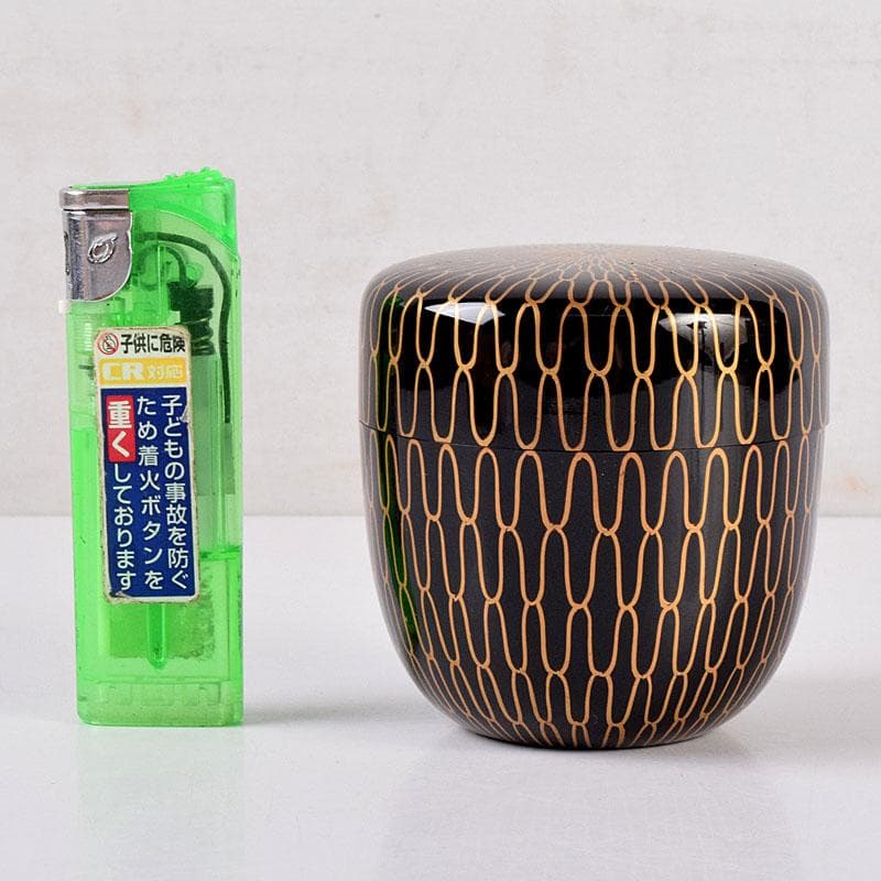 茶道具　正春作　網目金蒔絵　中棗　共箱　V　8435