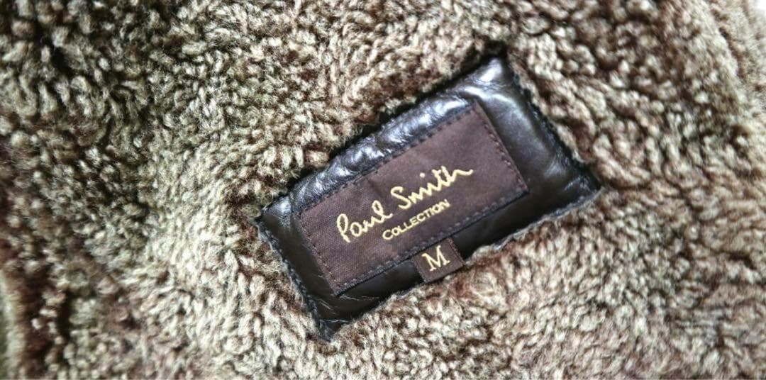 美品 ポールスミス　コレクション ムートン ジャケット 羊革 茶　M