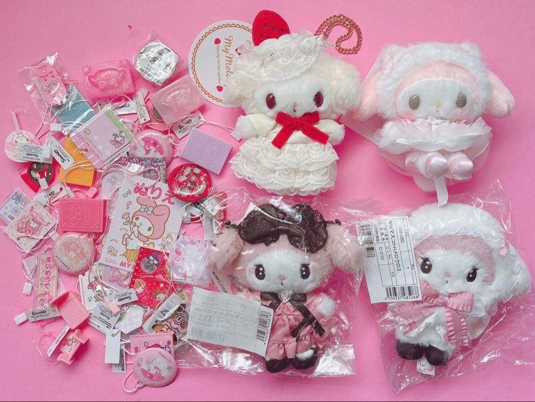 ♡マイメロ ショートケーキ 白猫バレリーナ 真夜中のメロクロ 月夜 マスコット♡