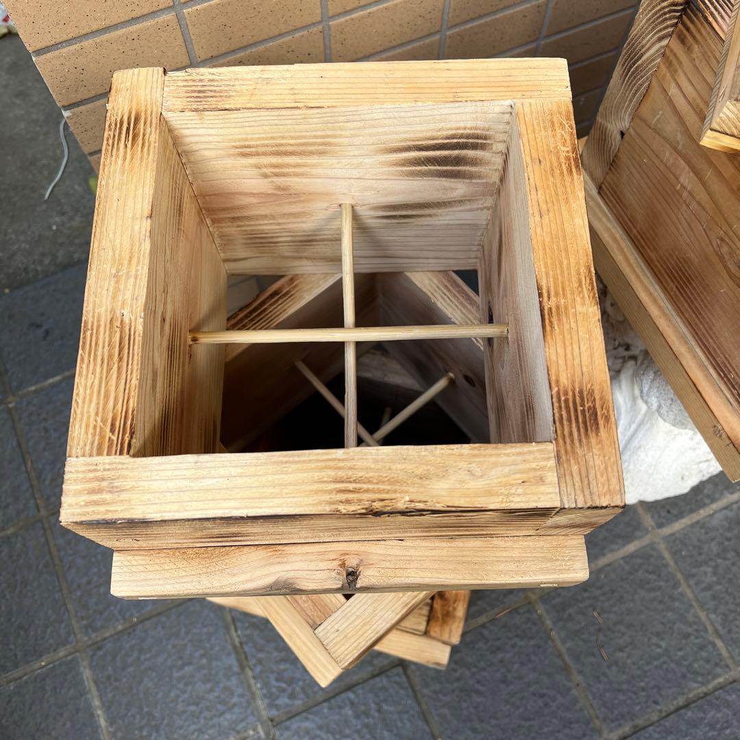 日本ミツバチ重箱式巣箱　手作り　4段　　　2