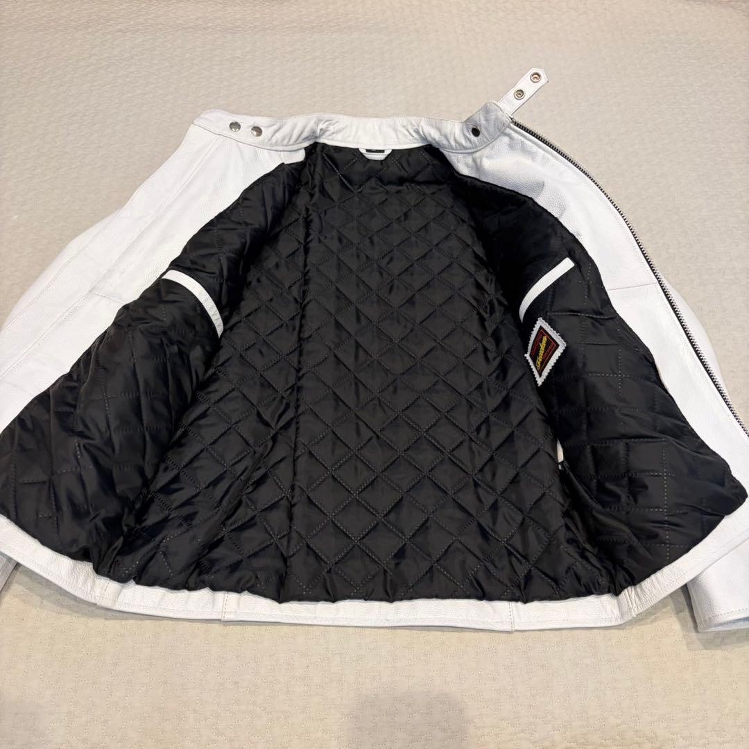 美品✨FREEDOM フリーダム　ライダースジャケット　ホワイト　40サイズ