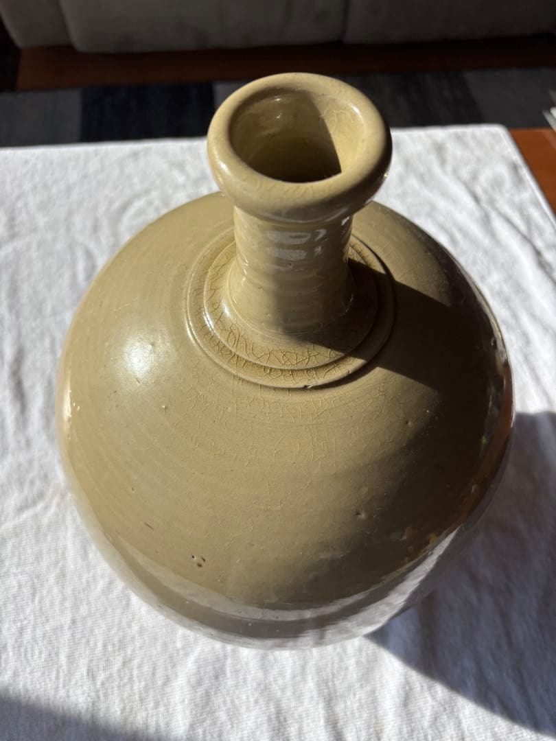 伊万里　灰釉大徳利　花瓶　アンティーク置物