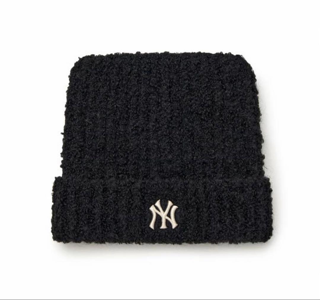 MLB 猫耳 ニット帽 ブラック カリナ 韓国限定 新品未使用 タグ付（紐なし）