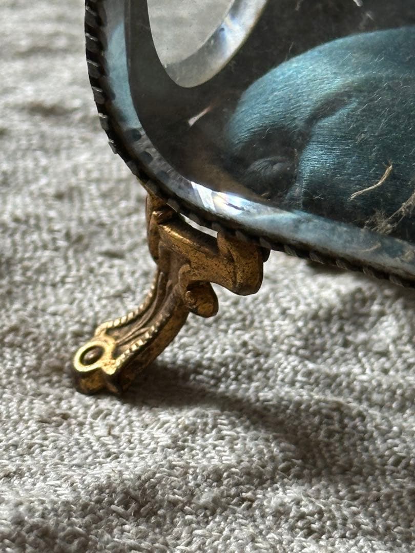 ⚫︎フランスアンティーク⚫︎美しいオルモル調装飾 厚ガラスのジュエリーケース 希少