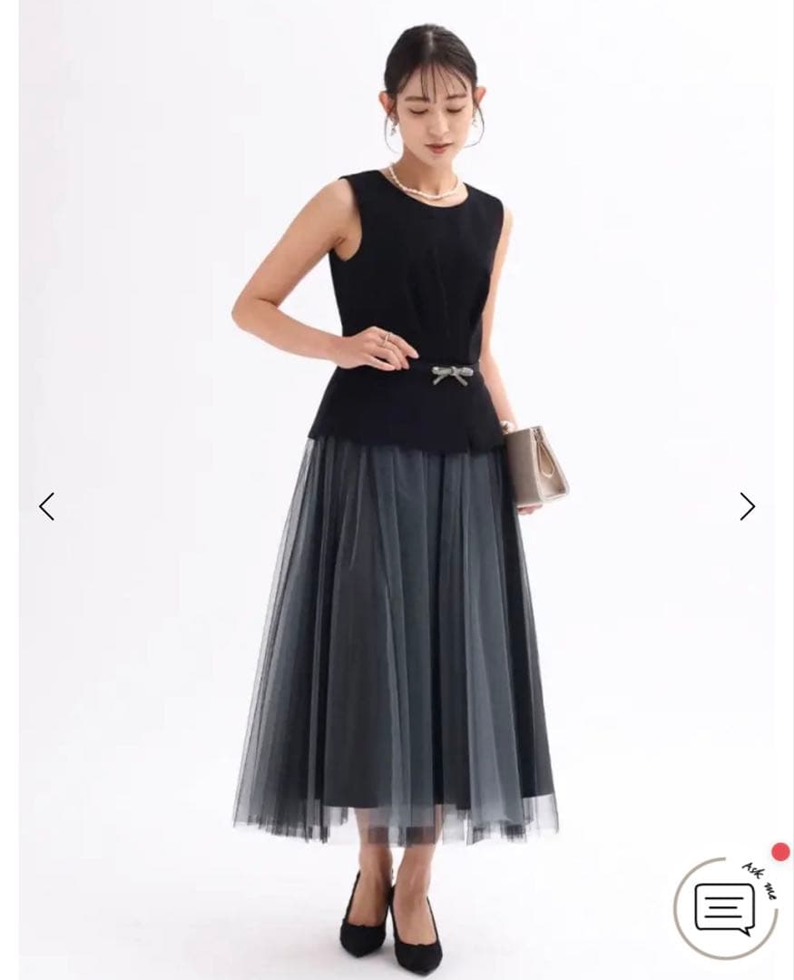 モダンエレガントなノースリーブ チュールレイヤード4層