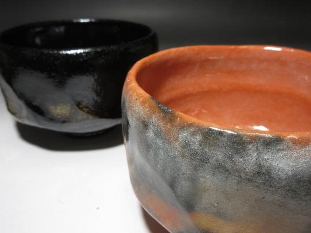 楽吉左衛門十三代 惺入 一双茶碗／二重箱／楽十四代 覚入・表千家 即中斎 極め