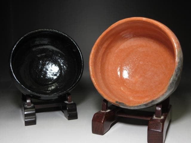 楽吉左衛門十三代 惺入 一双茶碗／二重箱／楽十四代 覚入・表千家 即中斎 極め