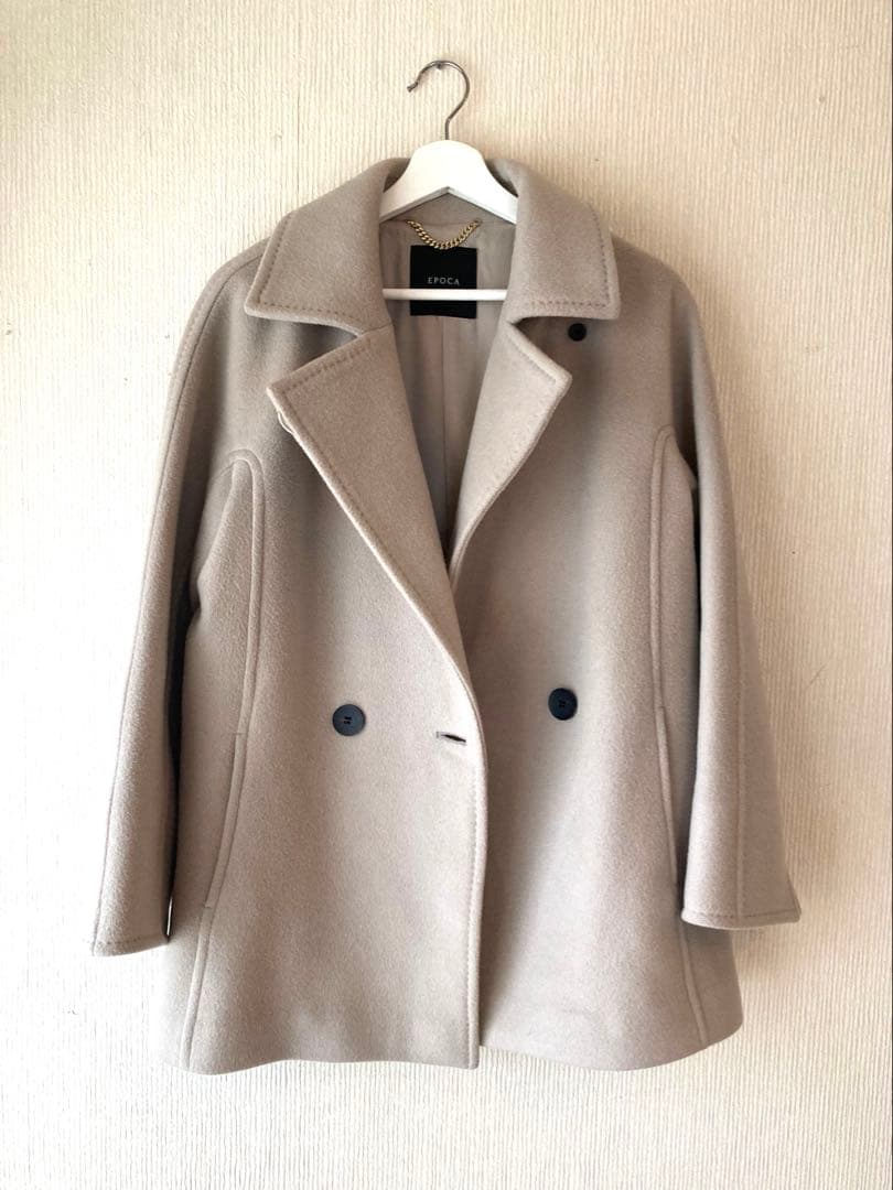 EPOCA＊エポカ リーラ エアリーウールショートコート ピンクベージュ系40