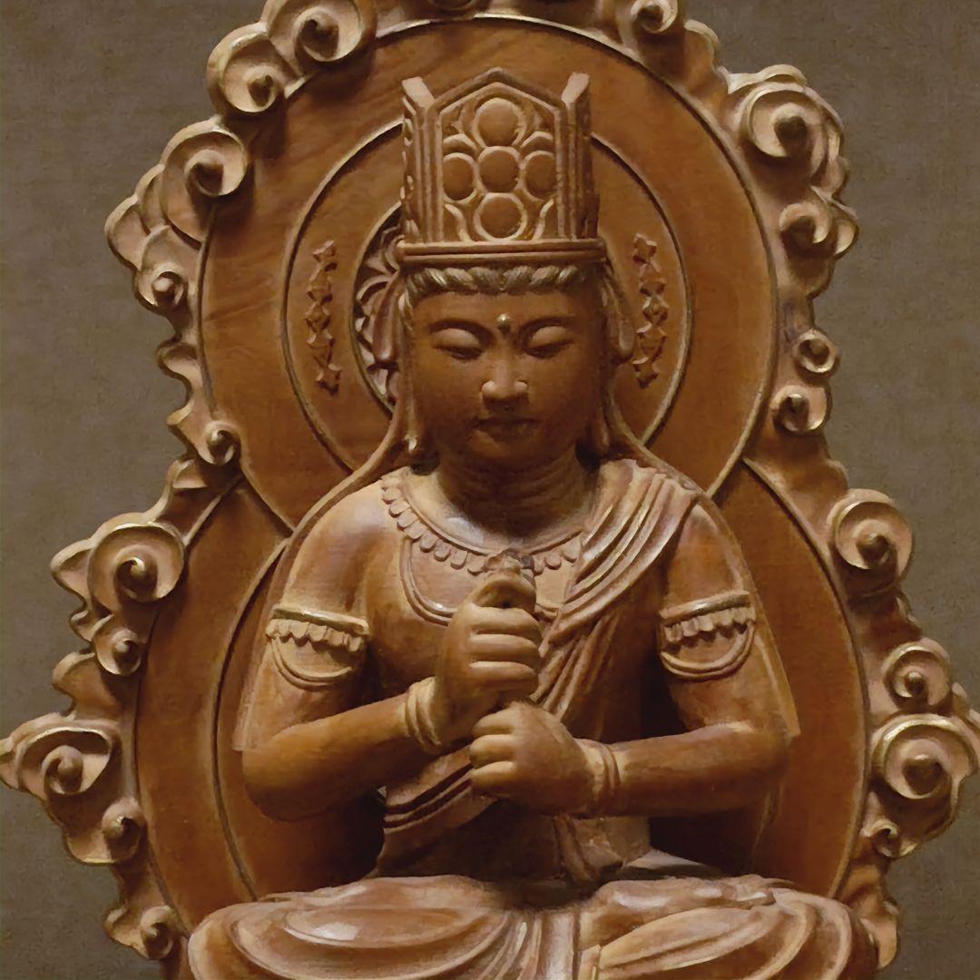 仏教美術　喜雲作　大日如来坐像33cm金彩時代木製仏像寺院漆芸骨董品古美術茶道具