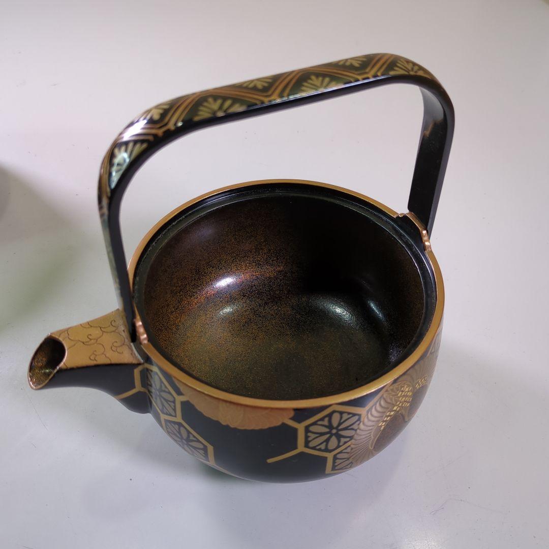舞鶴模様蒔絵　銚子　１対　時代物　　 懐石道具　金彩　骨董品　蔵出し
