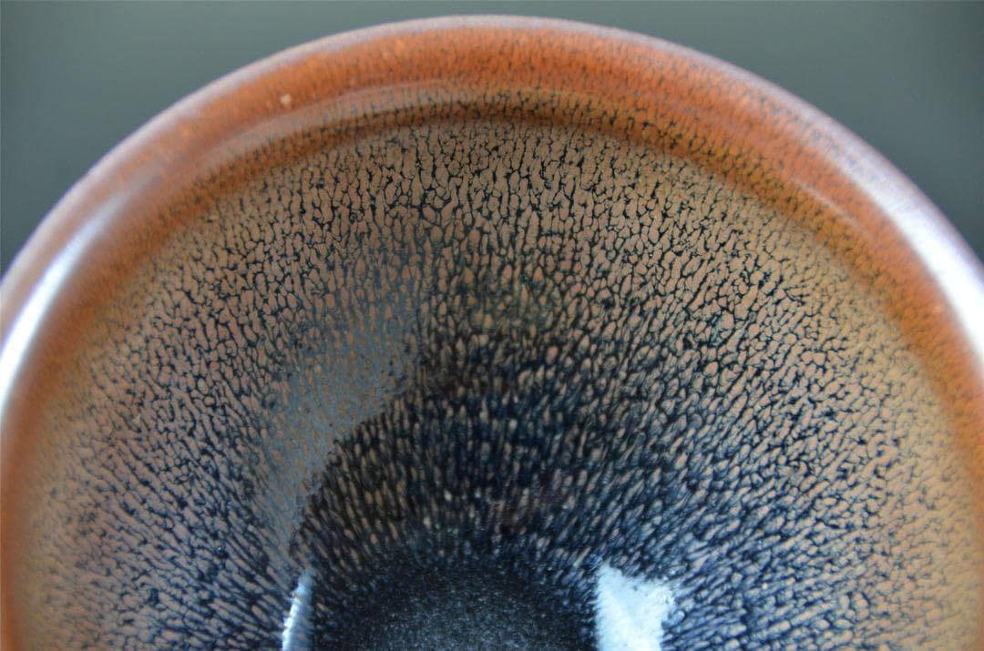 宋代　油滴天目　建窯兔毫窯変天目茶碗/中国古玩・唐物・曜変天目・禾目天目　茶道具