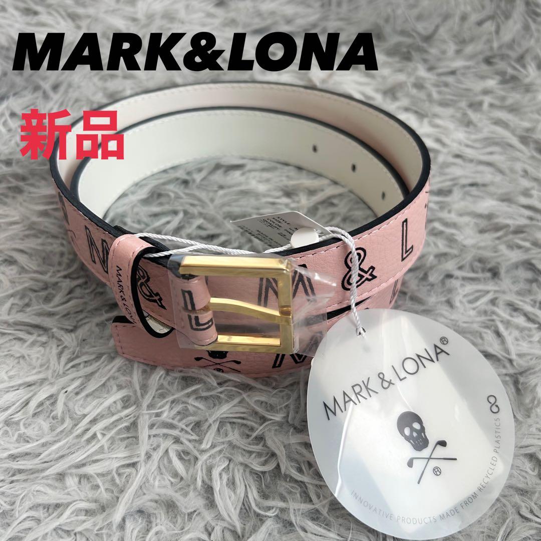 新品　マークアンドロナ　ベルト　牛皮　ピンク　レディース