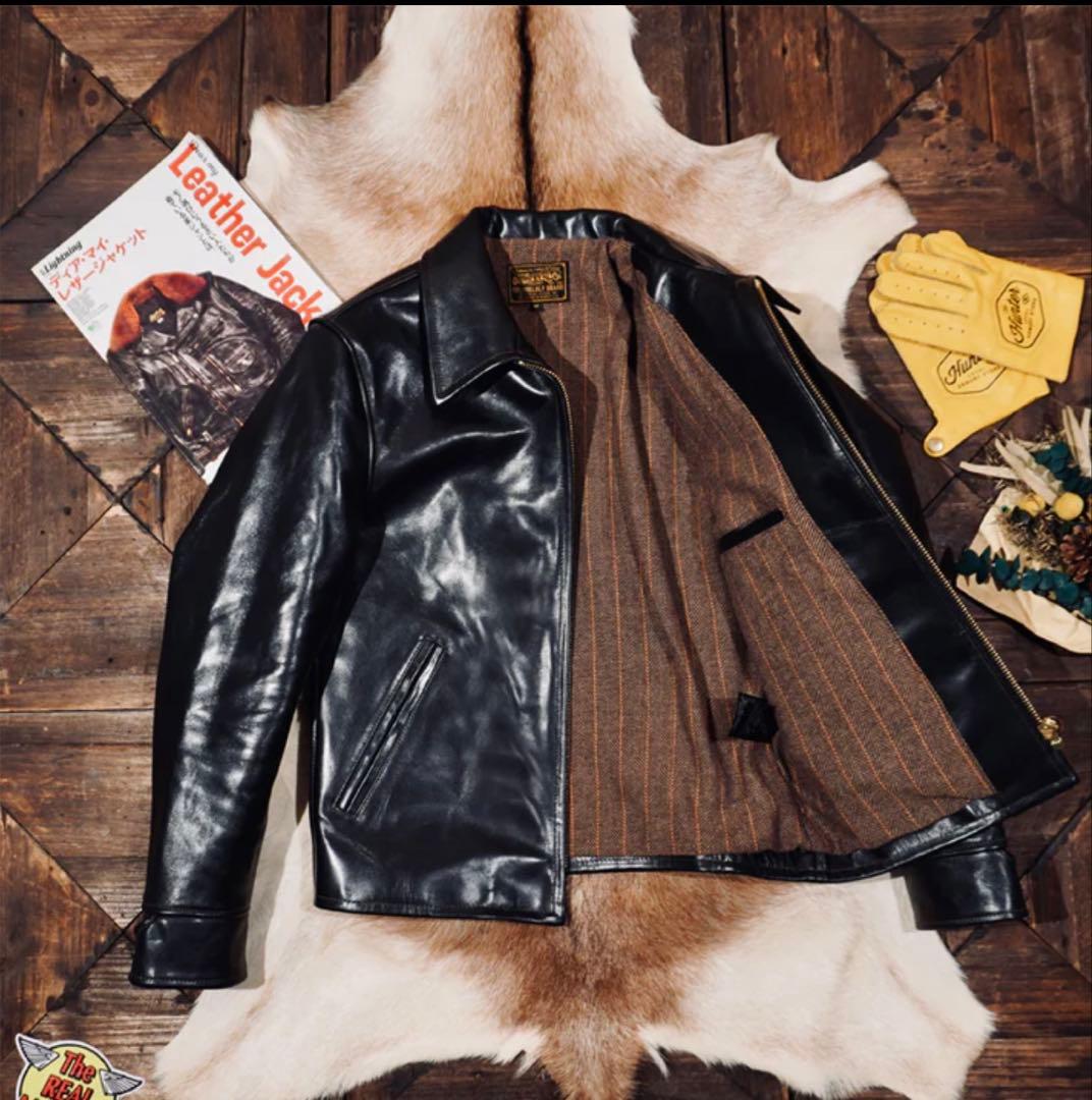 ホースハイドレザー シングルライダースジャケット