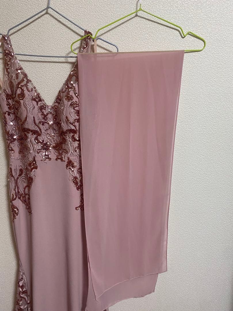 JEAN MACLEAN ジャンマクレーピンク刺繍マーメイド ロングドレス