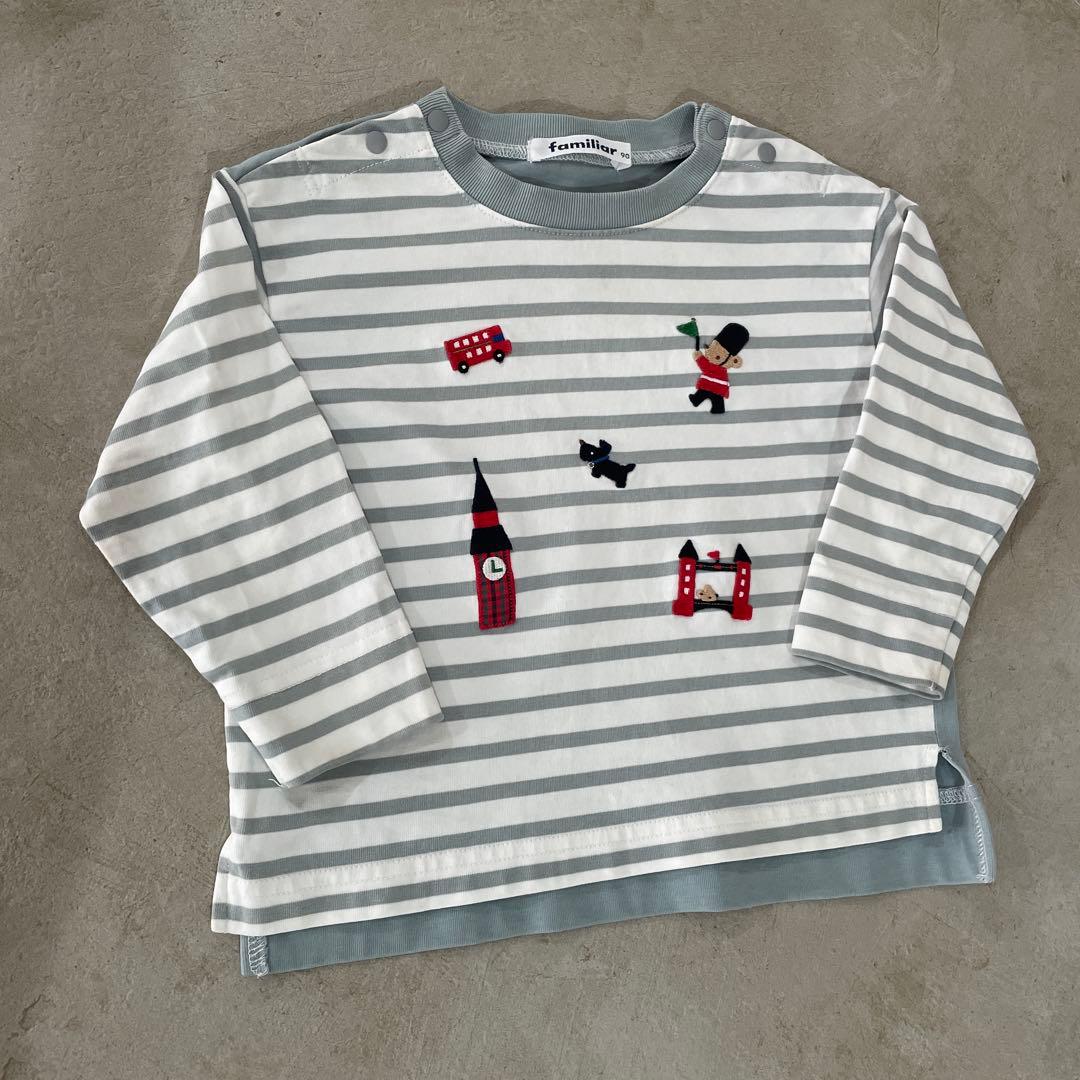 Familiar ロンドン柄ロンT 90サイズ