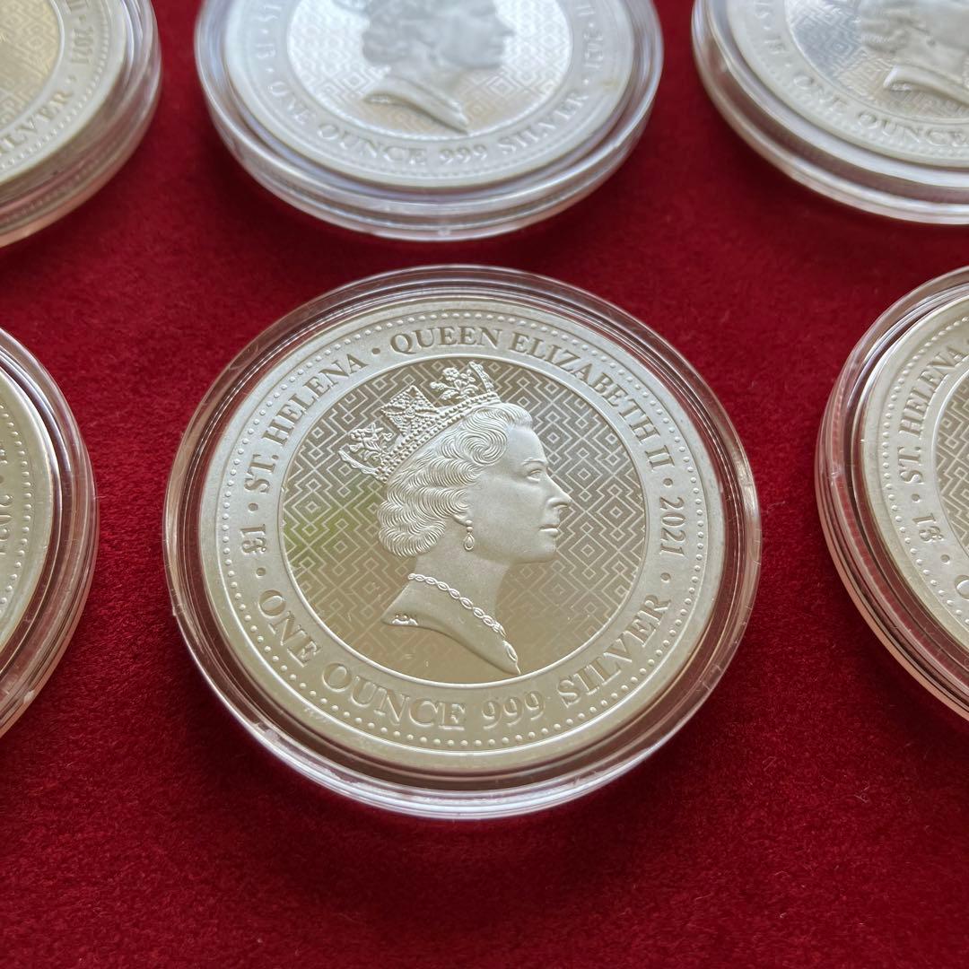 8枚◇アメリカ「セントヘレナ 女王の美徳・勝利 」1オンス 銀貨