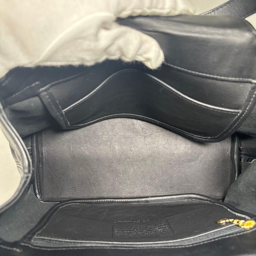 美品 コーチ オールドコーチ ハンドバッグ テラスバッグ ミニ レザー ブラック