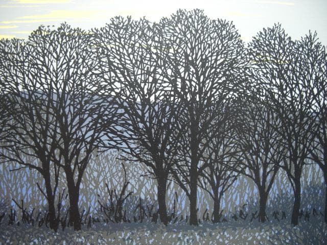 ◆小暮真望「筑波の夜明け」　シルクスクリーン　真作 　エディションAP