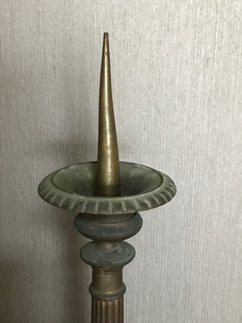 フランス　アンティーク　ブロンズ　キャンドルスタンド　燭台　ペア