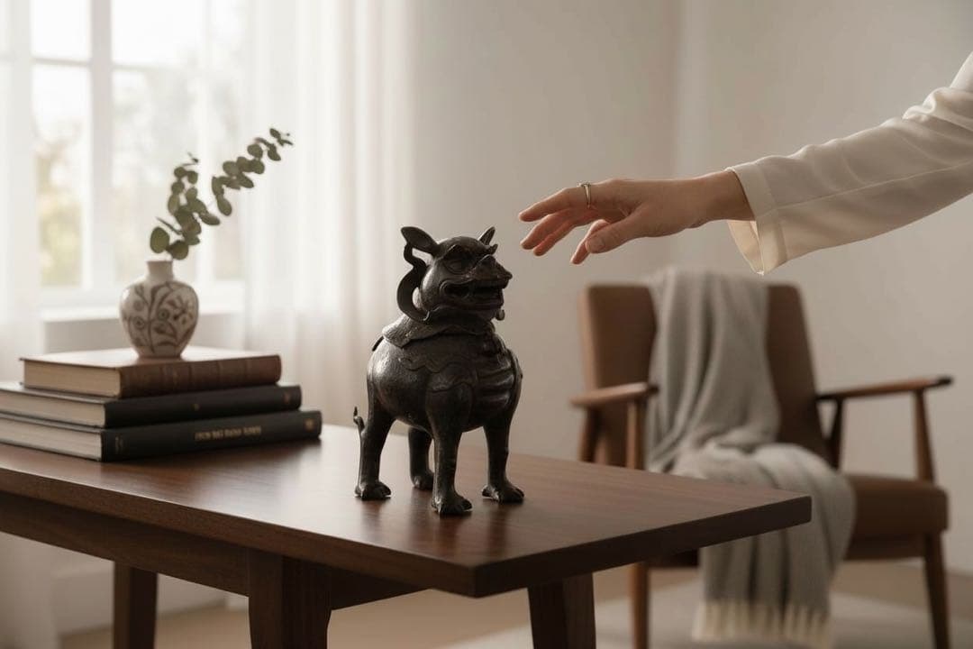 M*i様 時代 銅獅子香炉/中国古玩 香道具 銅製 骨董品 時代品 美術品 古美