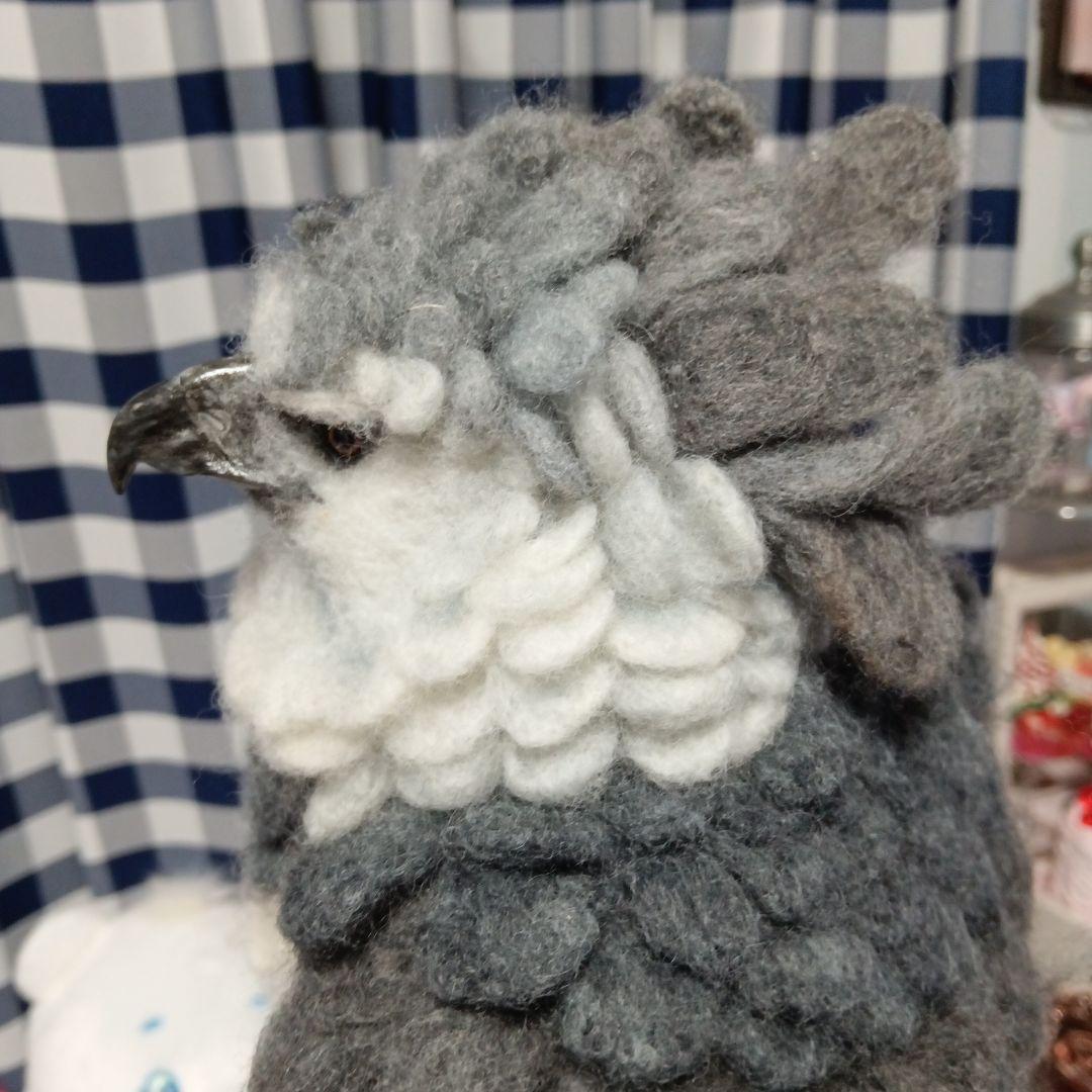 ハーピーイーグル オウギワシ 羊毛フェルト 鳥 ぬいぐるみ 鷹 鷲 猛禽類