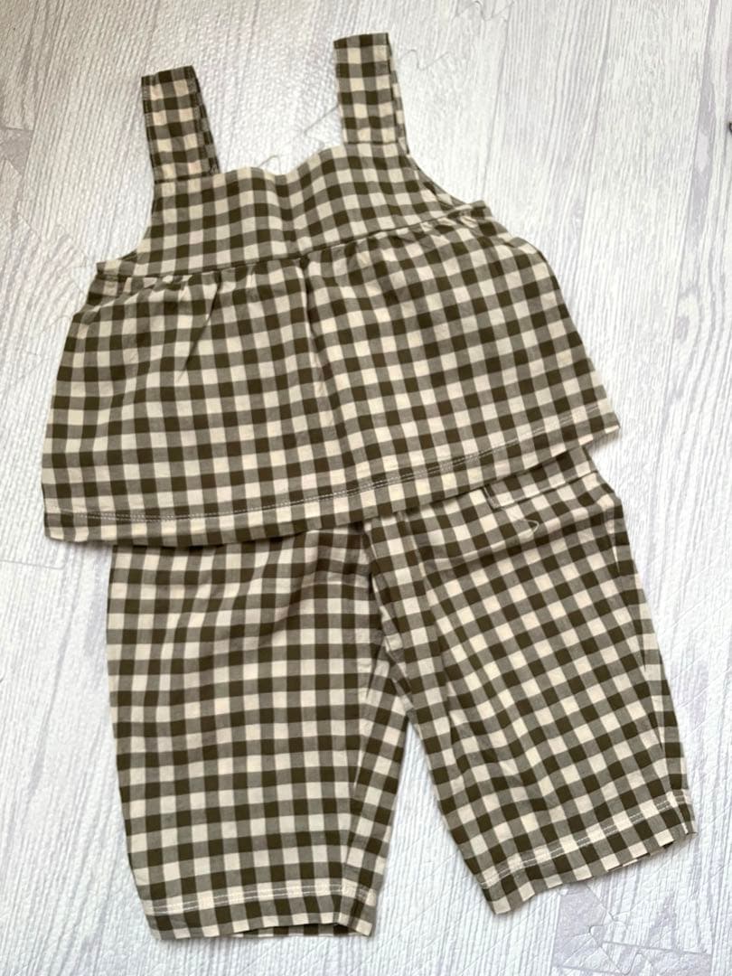 organic zoo セットアップ　ギンガムチェック