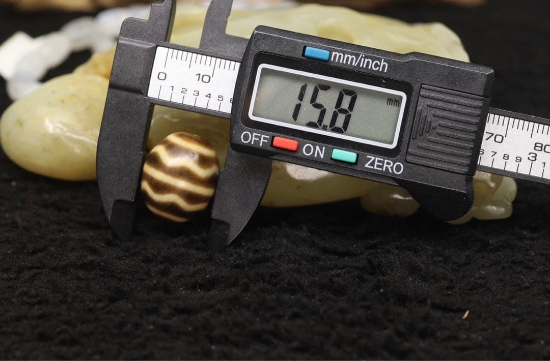 本物　ミニ老天珠　チベット　ジービーズ　水紋「流水紋天珠 」Dzi beads