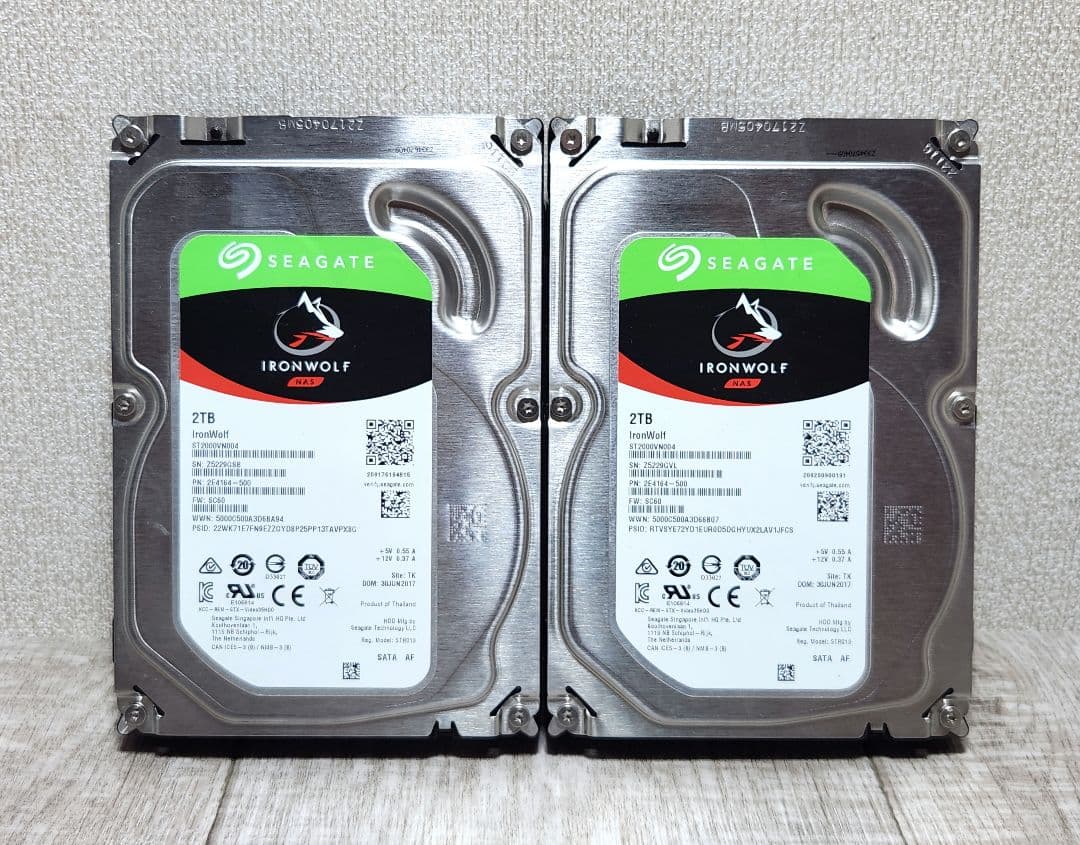 2点まとめ Seagate IronWolf 2TB NAS HDD 中古