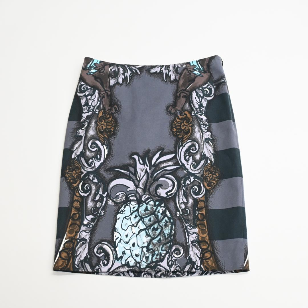 ■ 47317★年 PRADA プラダ スカート フルーツ柄 タイト