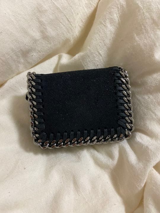 ステラマッカートニー　ファベラ三つ折りコンパクトウォレット　黒