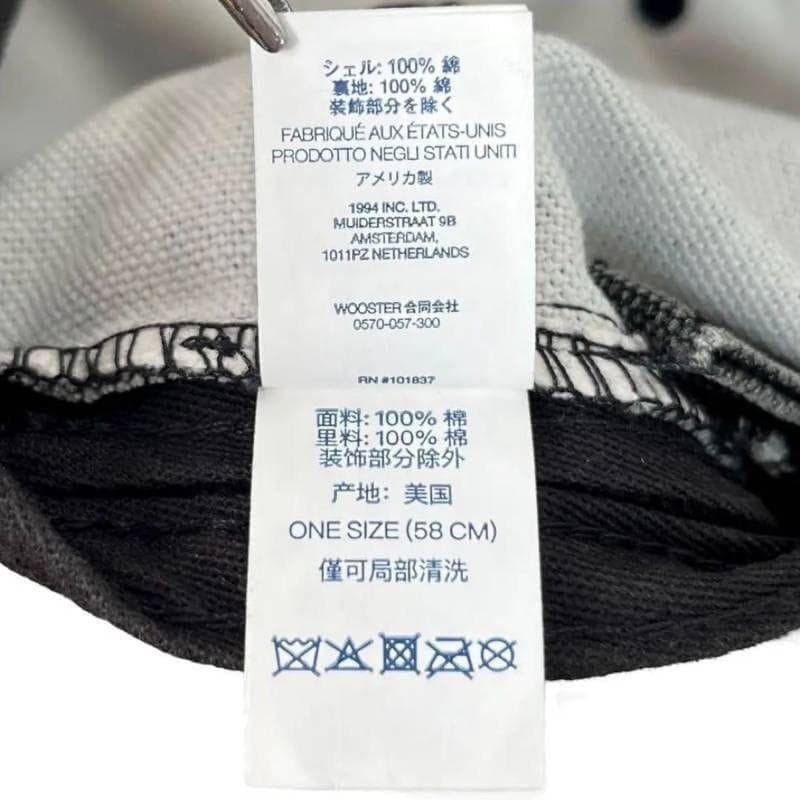 ●3120_1 Supreme キャップ ピグメント Sロゴ 6パネル 黒