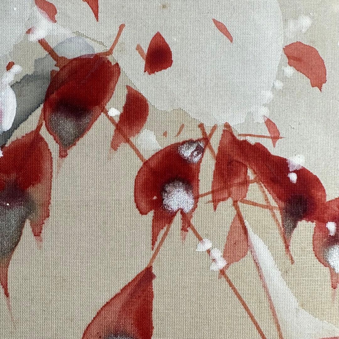 2121様感謝‼️紅❌白で春待ち‼️真作弓削恒畝　『南天』&みそさざい署名落款木箱入