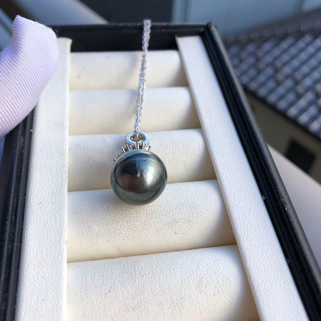 年末感謝価格　特大　黒蝶真珠ネックレス　タヒチ産